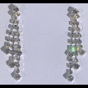 Drop Dangle Earrings silver jewelry rhinestone